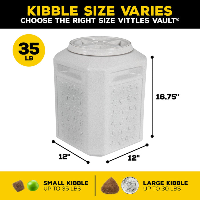 Photo of Petmate-Vittles Vault Pawprint Outback Food Storage Container-Granite Stone-35 Lb-from Pet Wish Pros