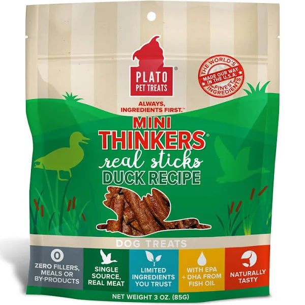 Photo of Plato Pet Treats-Plato Pet Treats Mini Thinkers Real Sticks Dog Treat-Duck-3 oz-from Pet Wish Pros