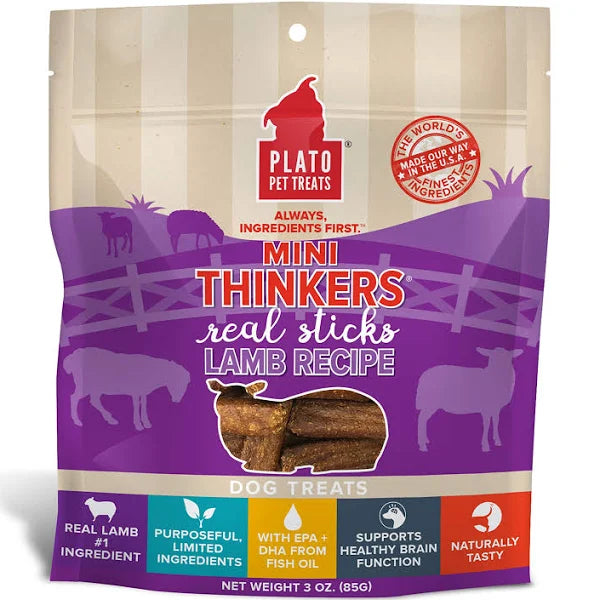 Photo of Plato Pet Treats-Plato Pet Treats Mini Thinkers Real Sticks Dog Treat-Lamb-3 oz-from Pet Wish Pros