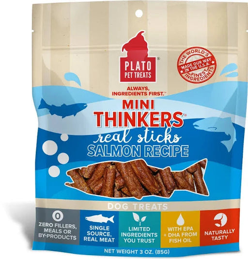 Photo of Plato Pet Treats-Plato Pet Treats Mini Thinkers Real Sticks Dog Treat-Salmon-3 oz-from Pet Wish Pros