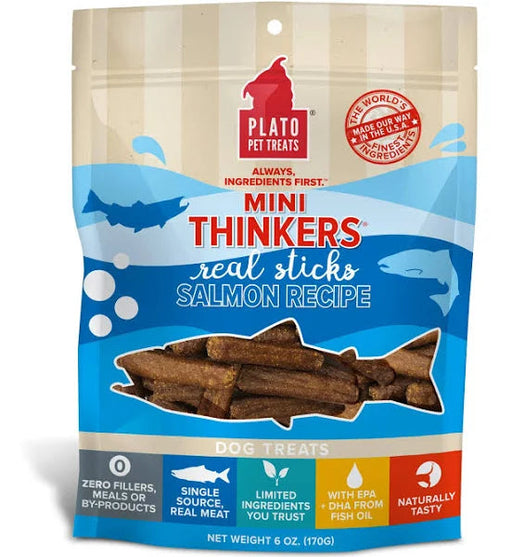 Photo of Plato Pet Treats-Plato Pet Treats Mini Thinkers Real Sticks Dog Treat-Salmon-6 oz-from Pet Wish Pros