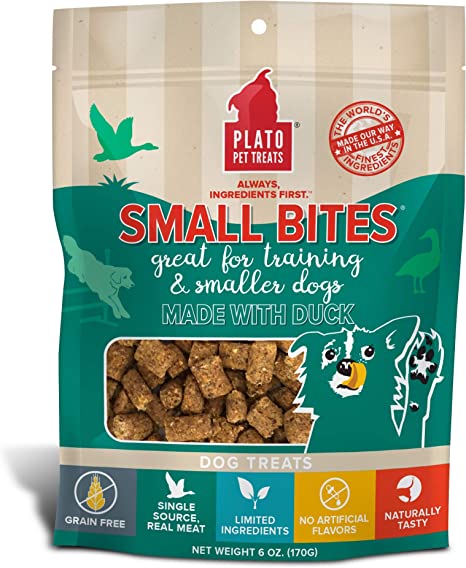 Photo of Plato Pet Treats-Plato Pet Treats Small Bites Grain-Free Meaty Morsel Dog Treat-Duck-2.5 oz-from Pet Wish Pros