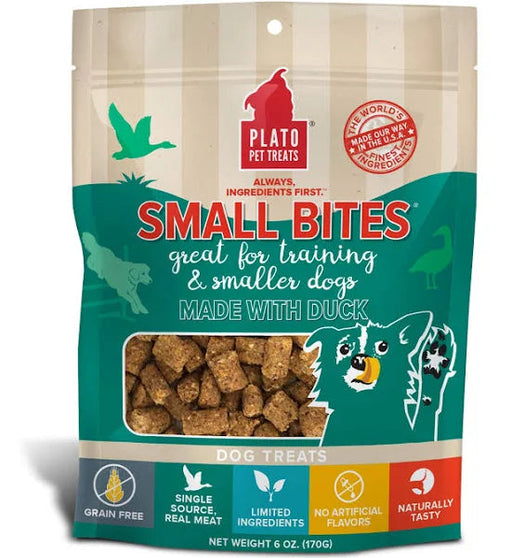 Photo of Plato Pet Treats-Plato Pet Treats Small Bites Grain-Free Meaty Morsel Dog Treat-Duck-6 oz-from Pet Wish Pros