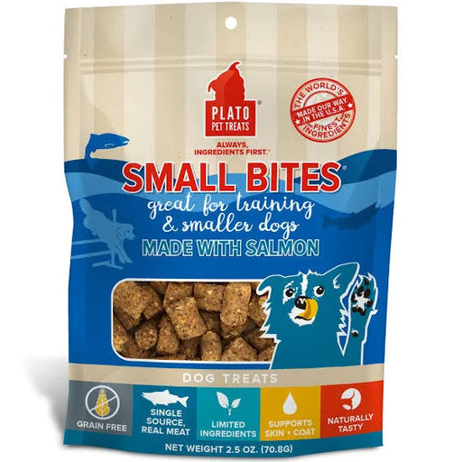 Photo of Plato Pet Treats-Plato Pet Treats Small Bites Grain-Free Meaty Morsel Dog Treat-Salmon-2.5 oz-from Pet Wish Pros