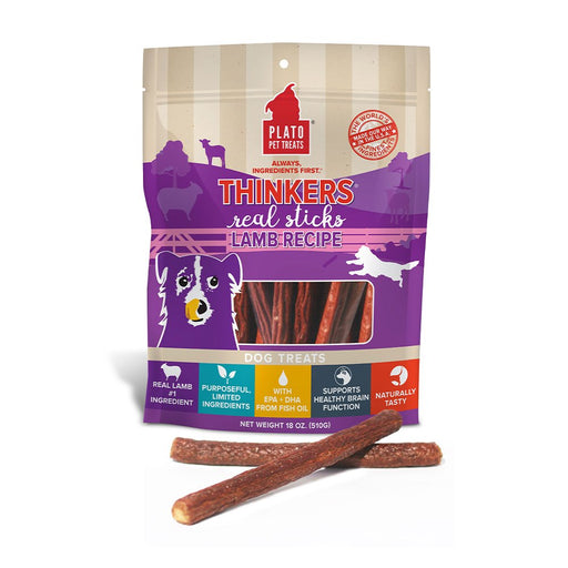 Photo of Plato Pet Treats-Plato Pet Treats Thinkers Meat Stick Dog Treat-Lamb-18 oz-from Pet Wish Pros