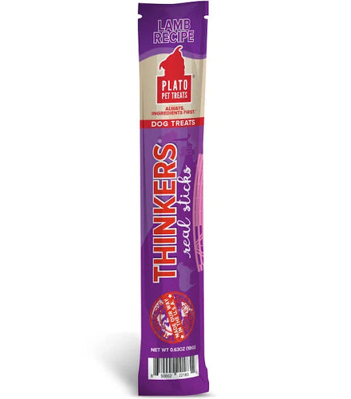 Photo of Plato Pet Treats-Plato Pet Treats Thinkers Single Meat Stick Dog Treat-Lamb-12 count-from Pet Wish Pros