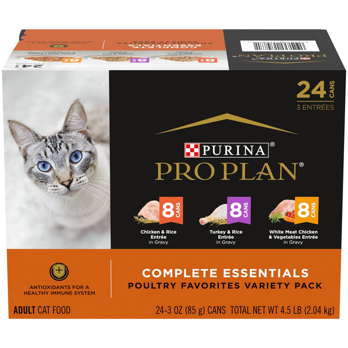 Photo of Purina-Purina Pro Plan Complete Essentials Adult Wet Cat Food-(3 oz) [24 count]-Variety Pack (Assortmnet of Chicken & Turkey)-from Pet Wish Pros