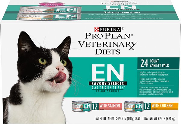 Photo of Purina-Purina Pro Plan Veterinary Diets EN Gastroenteric Wet Cat Food-Variety Pack (Assortment of Chicken & Salmon)-24 cans-from Pet Wish Pros