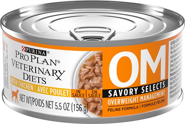 Photo of Purina-Purina Pro Plan Veterinary Diets OM Overweight Management Wet Cat Food-Savory Selects with Chicken-24 cans-from Pet Wish Pros