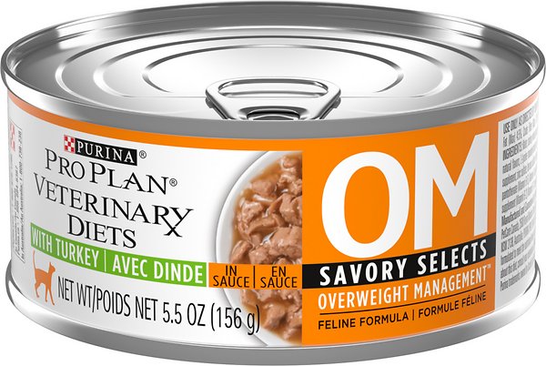 Photo of Purina-Purina Pro Plan Veterinary Diets OM Overweight Management Wet Cat Food-Savory Selects with Turkey-24 cans-from Pet Wish Pros