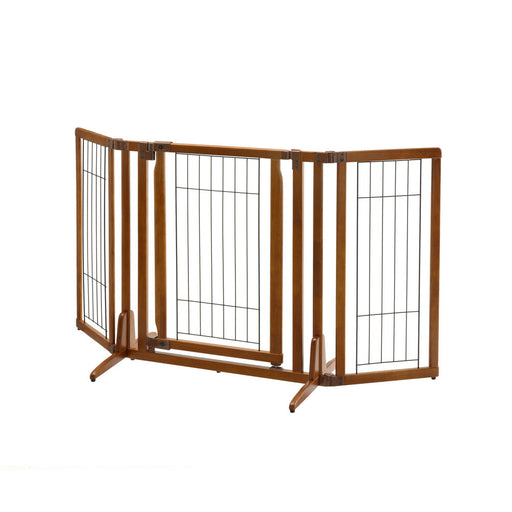 Photo of Richell-Richell Premium Plus Freestanding Pet Gate-Brown-from Pet Wish Pros