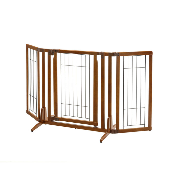 Photo of Richell-Richell Premium Plus Freestanding Pet Gate-Brown-from Pet Wish Pros