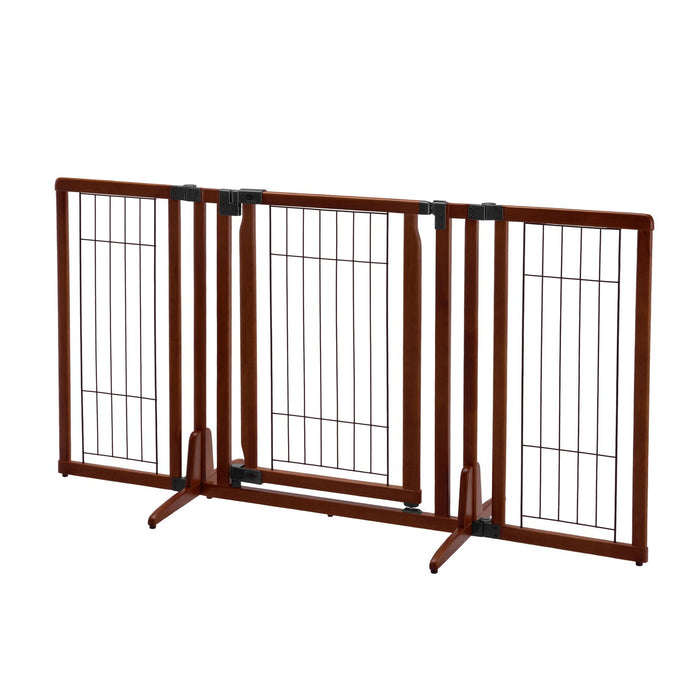 Photo of Richell-Richell Premium Plus Freestanding Pet Gate-Cherry Brown-from Pet Wish Pros