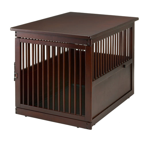 Photo of Richell-Richell Wooden End Table Dog Crate-Large-Dark Brown-from Pet Wish Pros