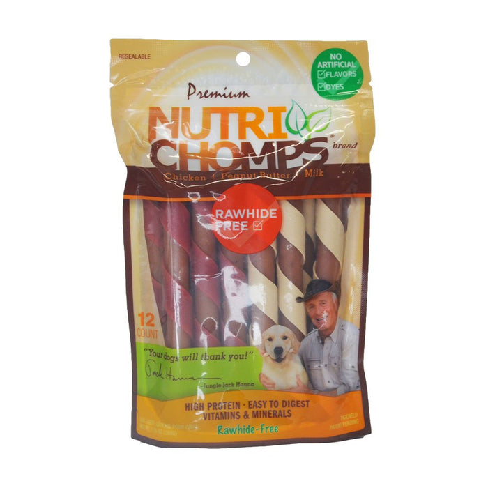 Photo of Scott Pet Products-Nutri Chomps Mini Twist with Wrap Dog Treat-Assorted-12 count-from Pet Wish Pros