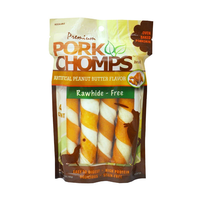 Photo of Scott Pet Products-Pork Chomps Baked Twists Dog Treat-Peanut Butter-(Large) [4 count]-from Pet Wish Pros