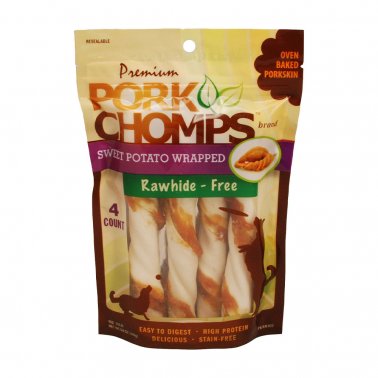 Photo of Scott Pet Products-Pork Chomps Large Wrapped Baked Twists Dog Treat-Sweet Potato-4 count-from Pet Wish Pros