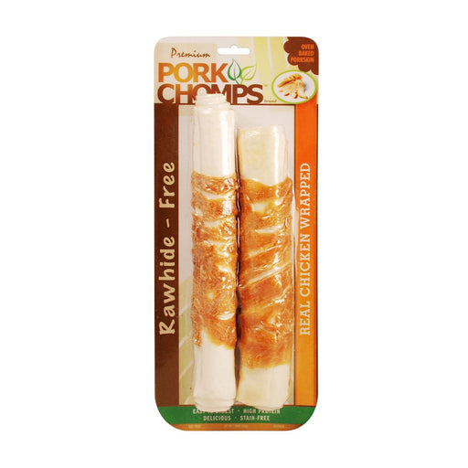 Photo of Scott Pet Products-Pork Chomps Wrapped Expanded Roll Dog Treat-Chicken-12 count-from Pet Wish Pros