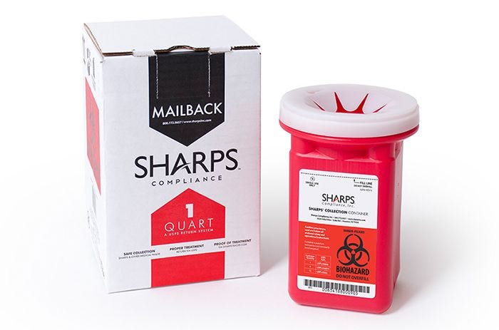 Photo of Sharps Compliance-Sharps Mailback Collection and Disposal System-1 qt-1 count-from Pet Wish Pros