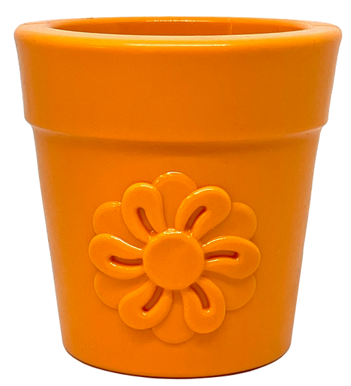 Photo of SodaPup-SodaPup Durable PUP-X Flower Pot Treat Dispenser & Enrichment Toy-Orange-Large-from Pet Wish Pros