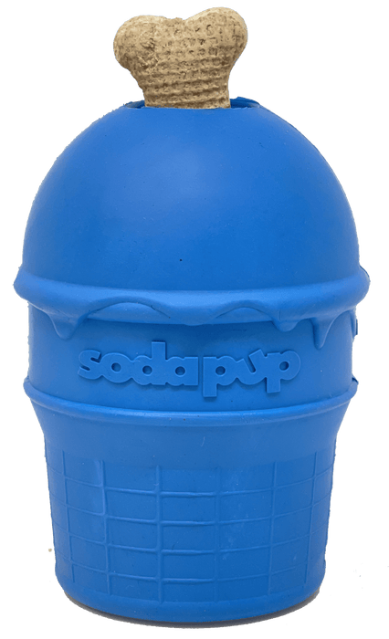 Photo of SodaPup-SodaPup Durable Rubber Ice Cream Cone Chew Toy & Treat Dispenser-Blue-Large-from Pet Wish Pros