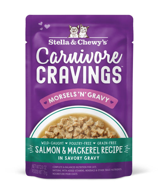 Photo of Stella & Chewy's-Stella & Chewy's Carnivore Cravings Morsels'N'Gravy Cat Food Pouches-Salmon & Mackerel-(2.8 oz) [12 count]-from Pet Wish Pros