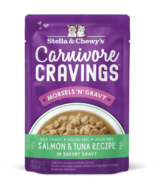 Photo of Stella & Chewy's-Stella & Chewy's Carnivore Cravings Morsels'N'Gravy Cat Food Pouches-Salmon & Tuna-(2.8 oz) [12 count]-from Pet Wish Pros