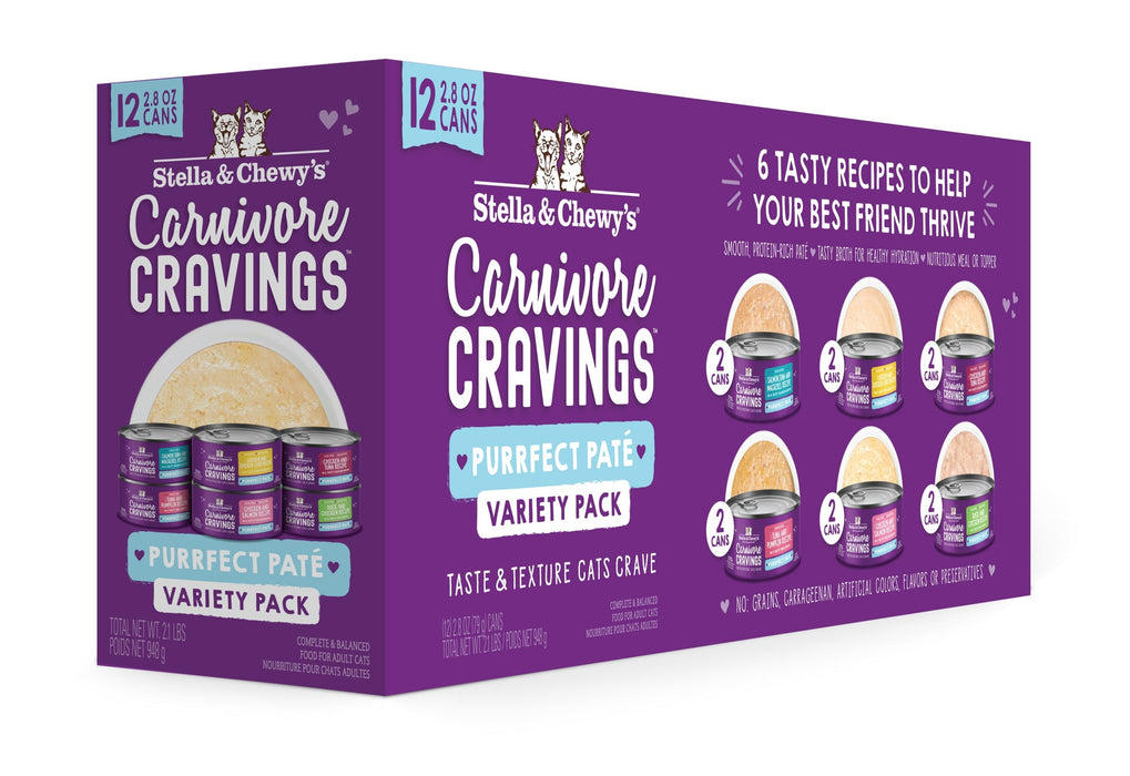 Photo of Stella & Chewy's-Stella & Chewy's Carnivore Cravings Purrfect Paté for Cats-(2.8 oz) [12 count]-Variety Pack-from Pet Wish Pros