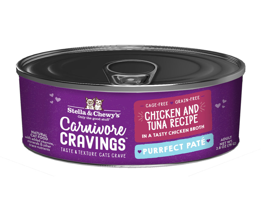 Photo of Stella & Chewy's-Stella & Chewy's Carnivore Cravings Purrfect Paté for Cats-(2.8 oz) [24 count]-Chicken & Tuna Recipe-from Pet Wish Pros