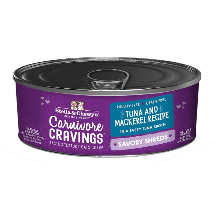 Photo of Stella & Chewy's-Stella & Chewy's Carnivore Cravings Savory Shreds for Cats-(5.2 oz) [24 count]-Tuna & Mackerel-from Pet Wish Pros