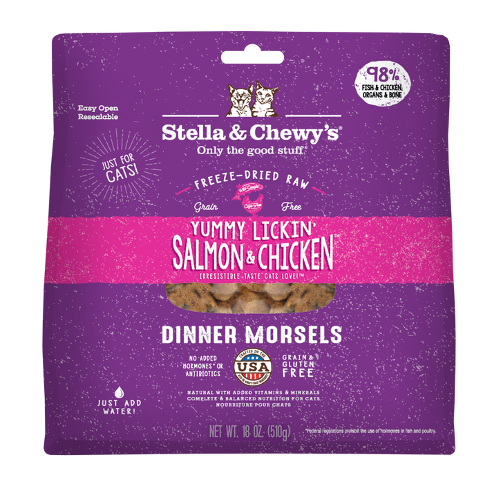 Photo of Stella & Chewy's-Stella & Chewy's Freeze-Dried Raw Grain Free Dinner Morsels Cat Food-18 oz-Yummy Lickin' Salmon & Chicken-from Pet Wish Pros