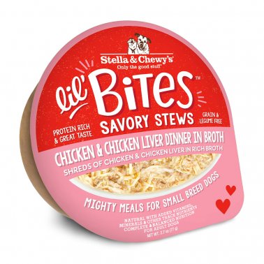 Photo of Stella & Chewy's-Stella & Chewy's Lil' Bites Savory Stews in Broth for Dogs-(2.7 oz) [12 count]-Chicken & Chicken Liver-from Pet Wish Pros