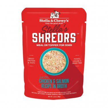 Photo of Stella & Chewy's-Stella & Chewy's Stella's Shredrs in Broth for Dogs-(2.8 oz) [24 count]-Chicken & Salmon-from Pet Wish Pros