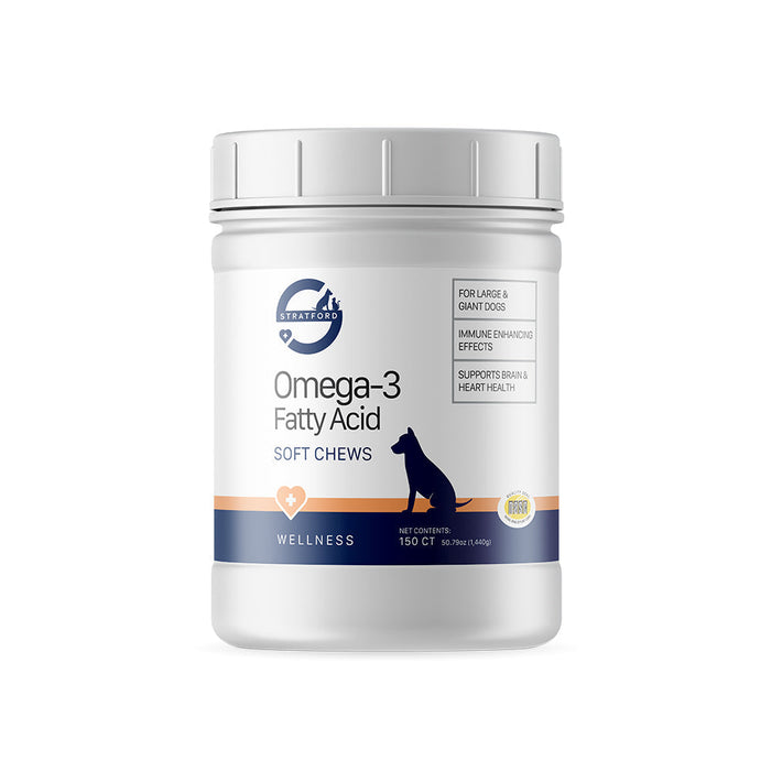 Photo of Stratford-Stratford EZ-CHEW Omega 3 Max Strength Soft Chews for Dogs-Large & Giant-150 count-from Pet Wish Pros