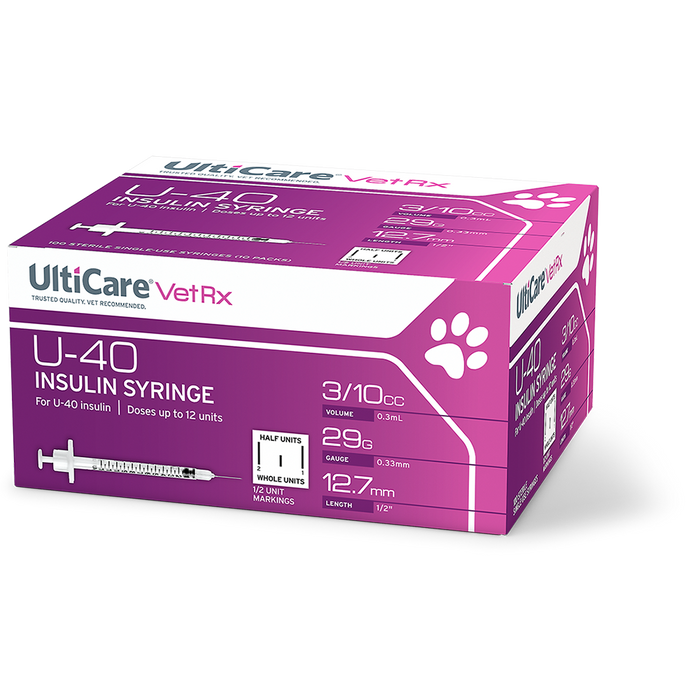 Photo of UltiMed Incorporated-UltiCare U-40 UltiGuard Pet Insulin Syringes (3/10 cc) (12.7 mm) (29 g)-100 count-from Pet Wish Pros