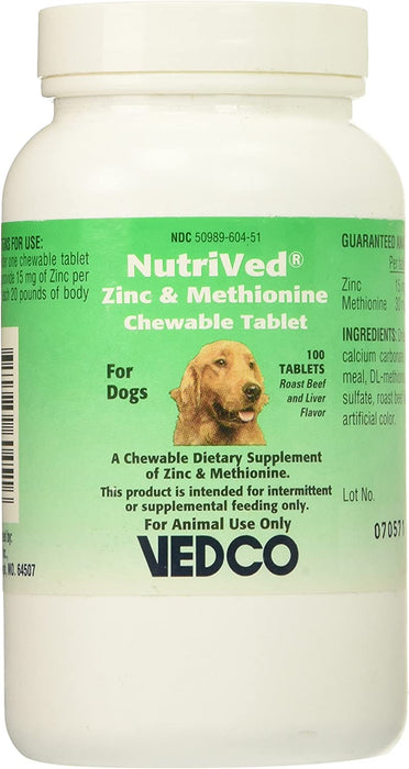 Photo of Vedco-NutriVed Zinpro Zinc & Methionine Chewable Tablets for Dogs-100 count-from Pet Wish Pros