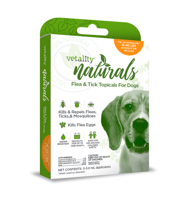 Photo of Vetality-Vetality Naturals Flea & Tick Topicals for Dogs-16 - 40 lb-3 count-from Pet Wish Pros