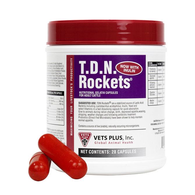 Photo of Vets Plus-T.D.N Rockets Nutritional Gelatin Capsules for Cattle-28 count-from Pet Wish Pros