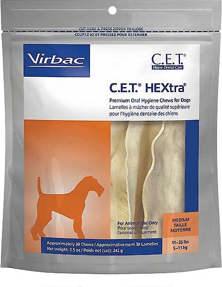 Photo of Virbac-C.E.T. HEXtra Oral Hygiene for Dogs-11 - 25 lb-30 count-from Pet Wish Pros