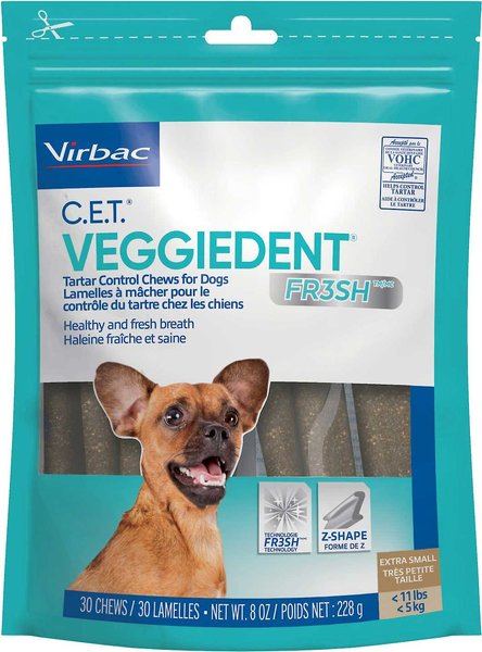 Photo of Virbac-C.E.T. VeggieDent FR3SH Tartar Control Chews for Dogs-X-Small-30 count-from Pet Wish Pros