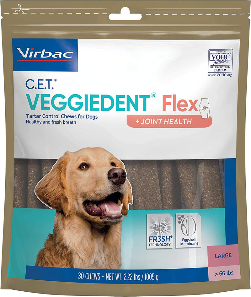 Photo of Virbac-C.E.T. VeggieDent Flex Tartar Control Chews for Dogs-Large-30 count-from Pet Wish Pros