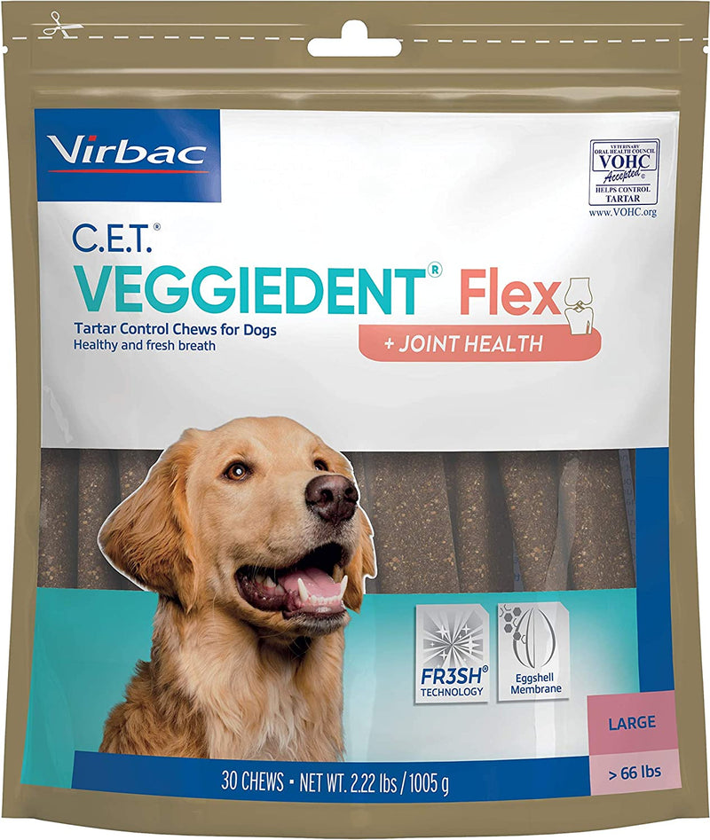 Photo of Virbac-C.E.T. VeggieDent Flex Tartar Control Chews for Dogs-Large-30 count-from Pet Wish Pros