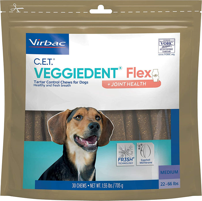 Photo of Virbac-C.E.T. VeggieDent Flex Tartar Control Chews for Dogs-Medium-30 count-from Pet Wish Pros