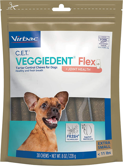 Photo of Virbac-C.E.T. VeggieDent Flex Tartar Control Chews for Dogs-X-Small-30 count-from Pet Wish Pros