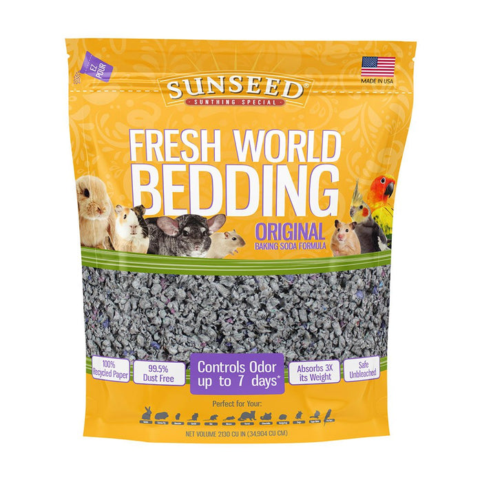 Photo of Vitakraft Sun Seed-Sunseed Fresh World Bedding Original Baking Soda Formula for Small Animal-2130 cu in-Grey-from Pet Wish Pros