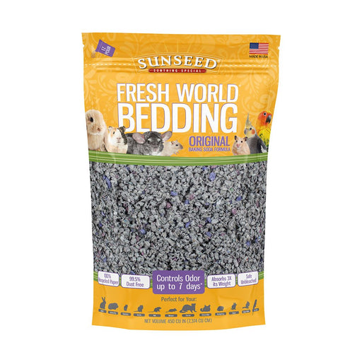 Photo of Vitakraft Sun Seed-Sunseed Fresh World Bedding Original Baking Soda Formula for Small Animal-450 cu in-Grey-from Pet Wish Pros