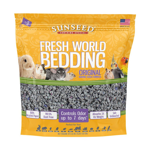 Photo of Vitakraft Sun Seed-Sunseed Fresh World Bedding Original Baking Soda Formula for Small Animal-975 cu in-Grey-from Pet Wish Pros
