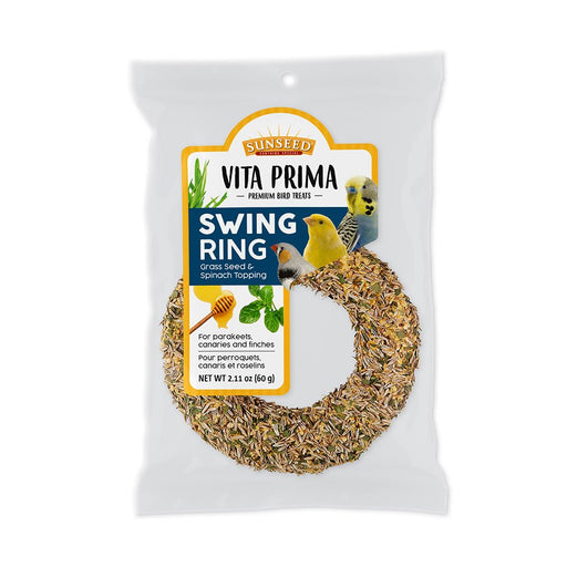 Photo of Vitakraft Sun Seed-Sunseed Vita Prima Swing Ring Grass Seed & Spinach 2-In-1 Toys & Treats for Pet Birds-2.11 oz-from Pet Wish Pros