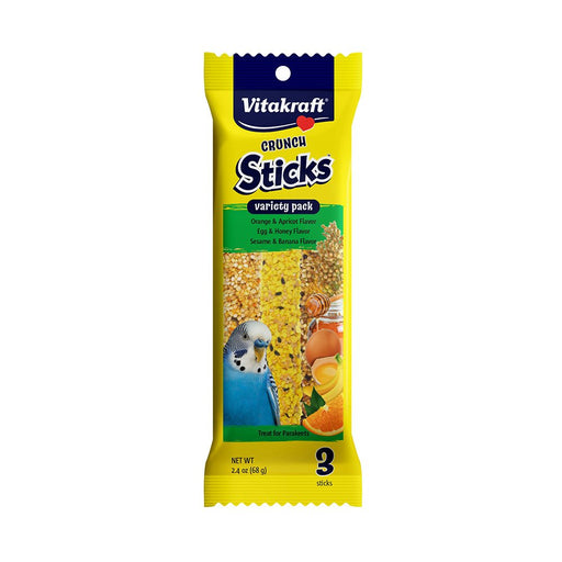 Photo of Vitakraft Sun Seed-Vitakraft Crunch Sticks for Parakeets-Orange & Apricot, Egg & Honey, Sesame & Banana-2.5 oz-from Pet Wish Pros