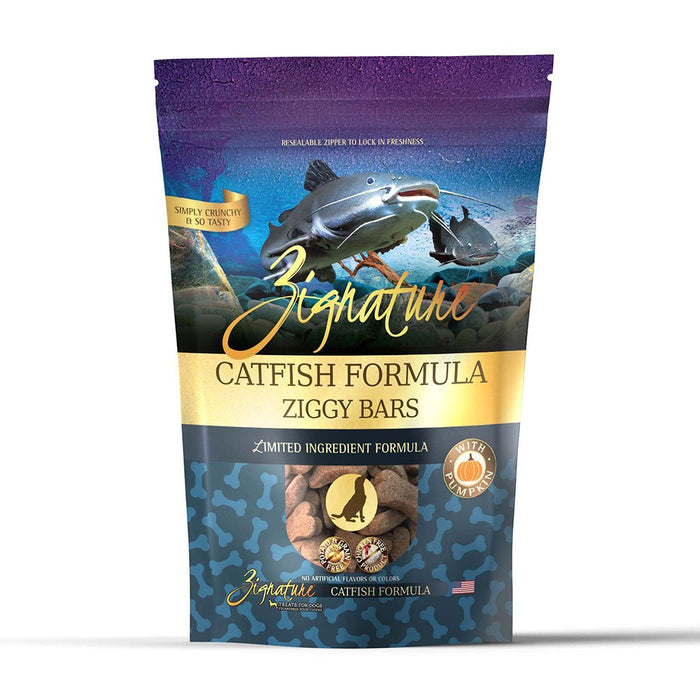 Photo of Zignature-Zignature Ziggy Bars Limited Ingredient Dog Treat-Catfish-12 oz-from Pet Wish Pros